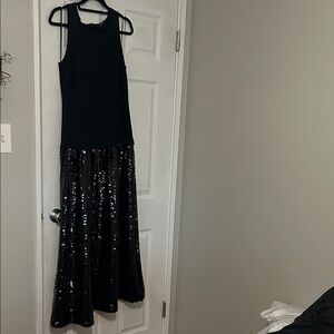 New Black Sequin Evening Dress
